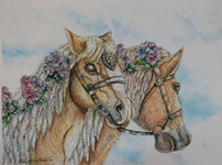 Horse watercolor painting