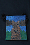 happy moose hand painted purse