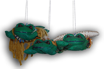 Frog fabric scultpure